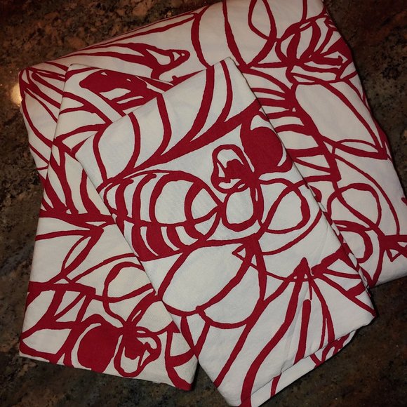 3pc West Elm KING Sketch Floral Cotton Duvet & 2 Standard Pillowcases 101x93